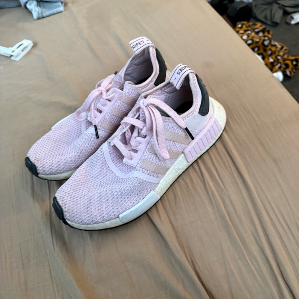 Adidas Women's Light Pink and Black Sneakers